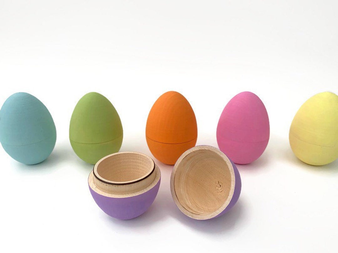 Hollow Wooden Easter Eggs, Fillable Wood Eggs, Easter Basket Stuffers