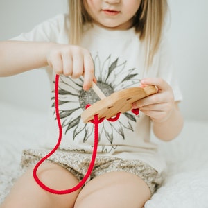 Wooden Acorn Lacing Card, Toddler Gift, Fine Motor Activity image 7