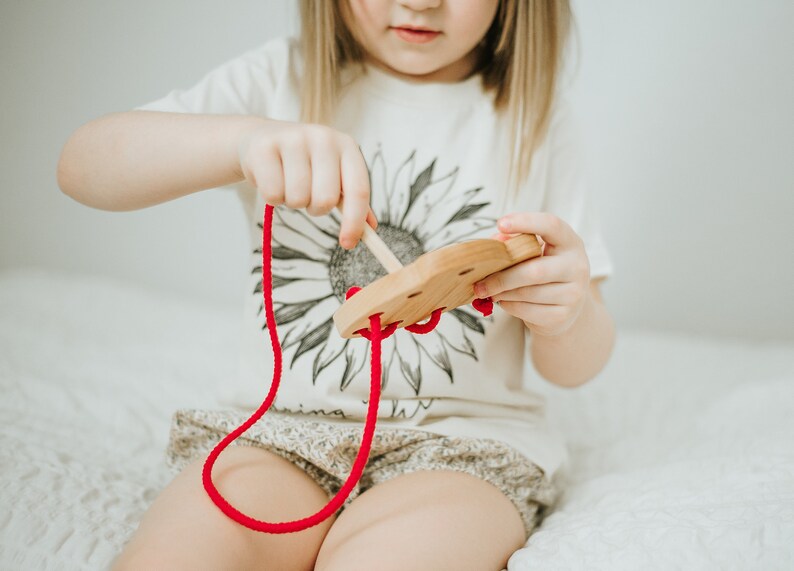 Wooden Acorn Lacing Card, Toddler Gift, Fine Motor Activity image 7