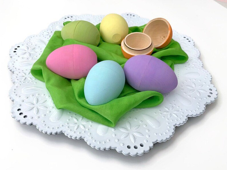 Hollow Wooden Easter Eggs Fillable Wood Eggs Easter Basket Etsy