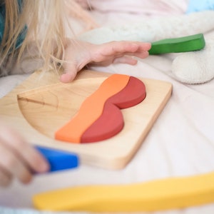 Rainbow Heart Puzzle, Wooden Puzzle, Gift for Kids, Montessori Material, Waldorf Toys, Wood Toys, Fine Motor Skills image 7