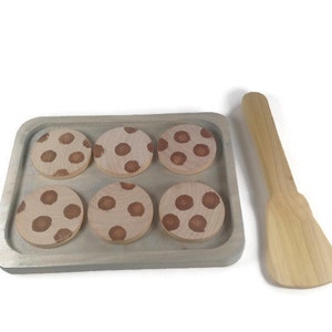 Chocolate Chip Cookie Set, Wooden Play Food, Pretend Food, Play Kitchen, Wood Toy, Waldorf Food, Montessori, Gift for Kids, Baking Set image 4