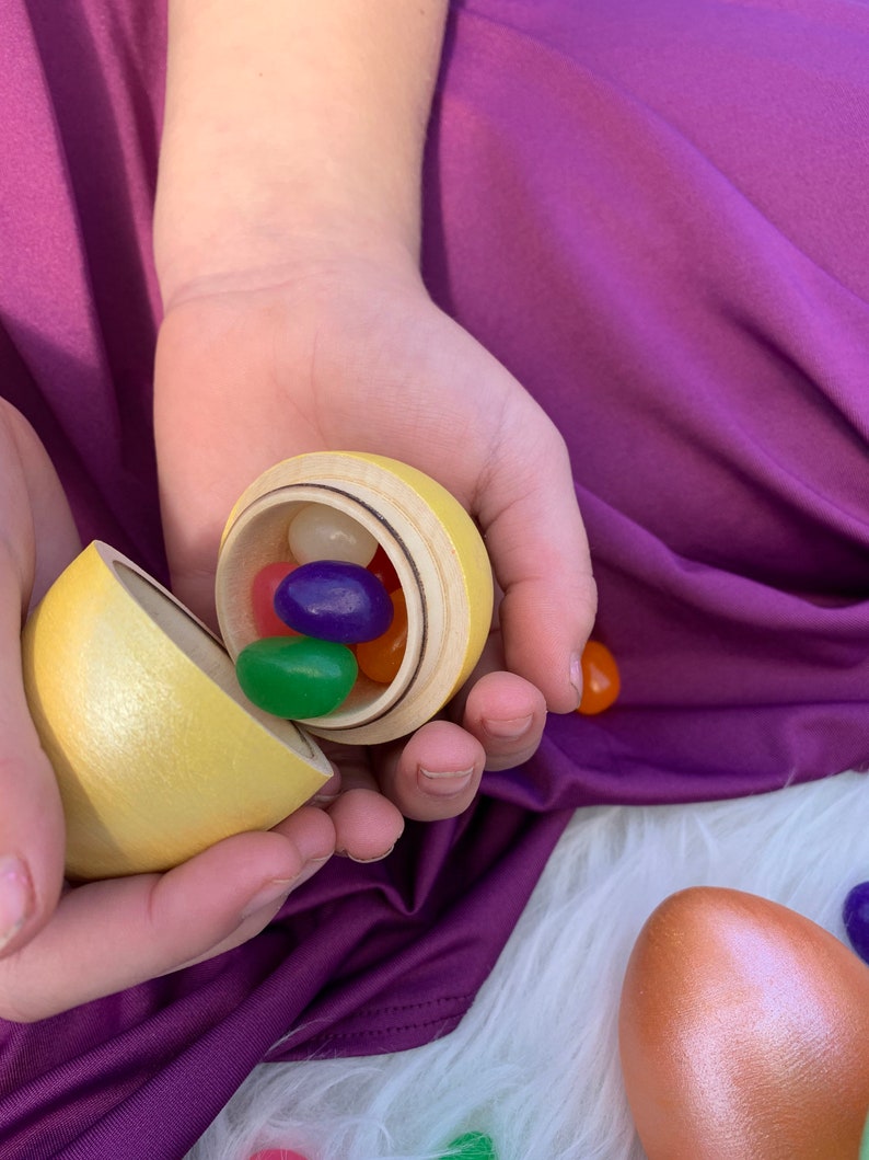 Hollow Wooden Eggs Wood Easter Eggs Spring Decor Fillable Etsy