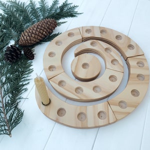 Advent Spiral Wooden Candleholder, Christmas Decor, Holiday Centerpiece image 3