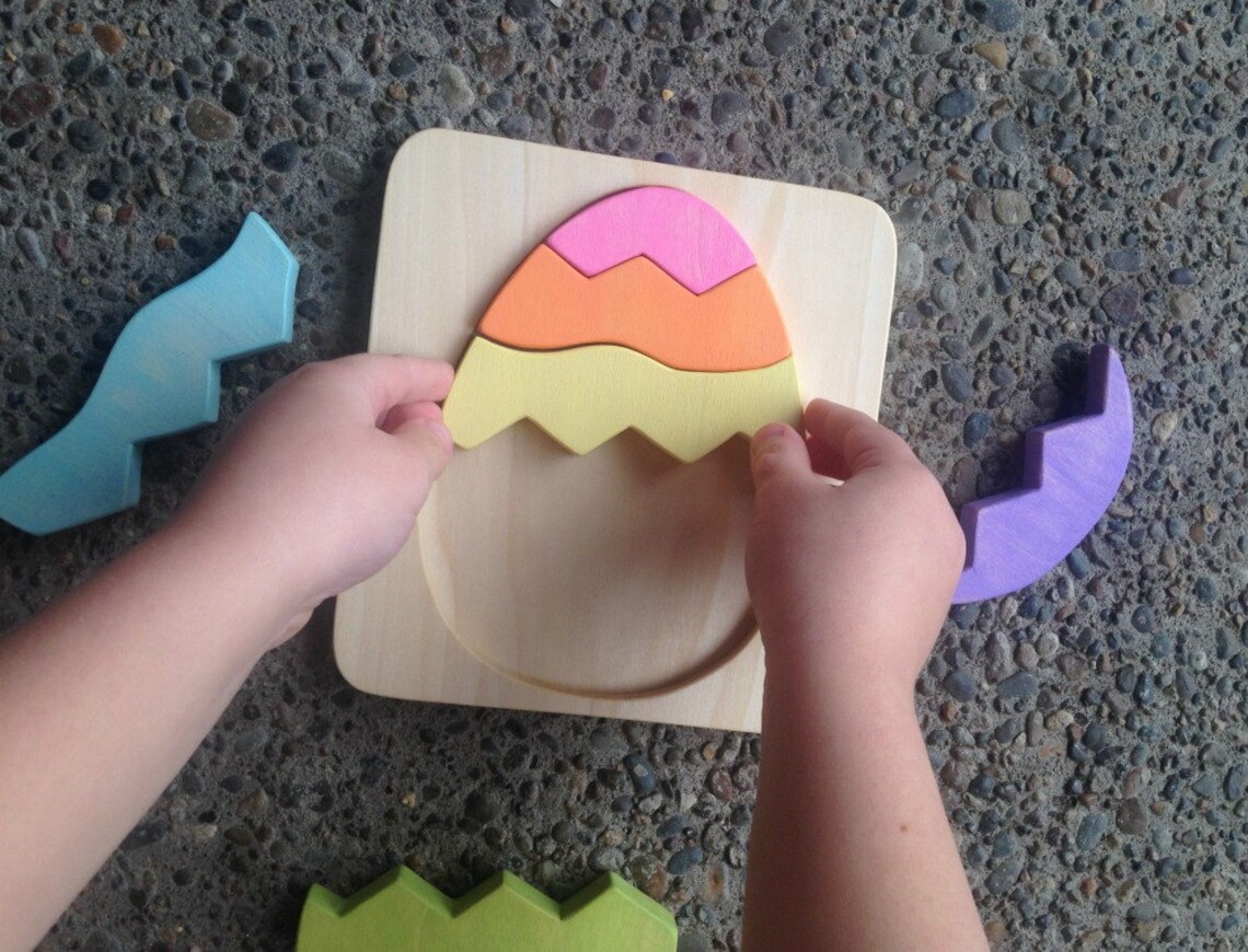 Easter Egg Wooden Puzzle Easter Gifts for Kids Wood Toy Etsy