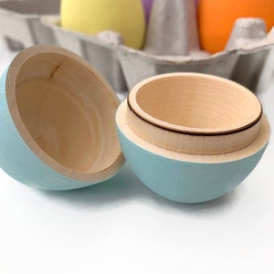 Hollow Wooden Easter Eggs, Fillable Wood Eggs, Easter Basket Stuffers, Spring Decor, Waldorf Easter image 5