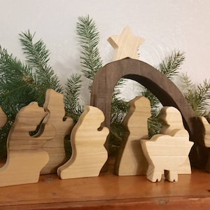 Wooden Nativity Set, Christmas Decorations, Children Nativity Scene, Modern Nativity Set, Christmas Manger, Nativity Figurines