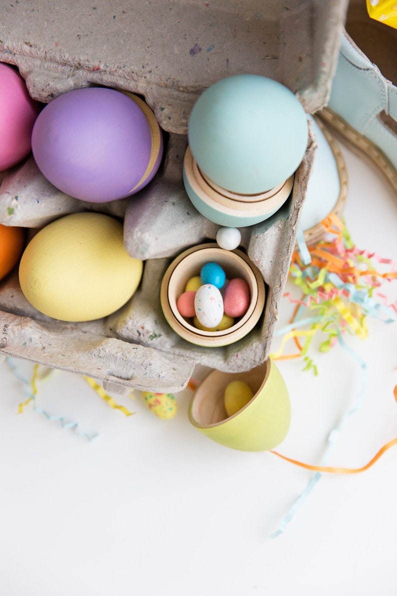 Hollow Wooden Easter Eggs Fillable Wood Eggs Easter Basket Etsy