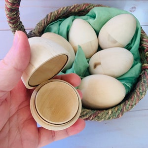 Hollow Wood Eggs, Wooden Easter Eggs, DIY, Paint Your Own Craft, Sustainable, Zero Waste Easter, Unfinished Wooden Eggs, Wood Blanks image 3