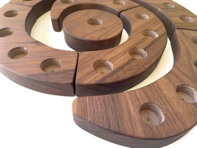 Advent Spiral Wooden Candle Holder Holiday Centerpiece Etsy