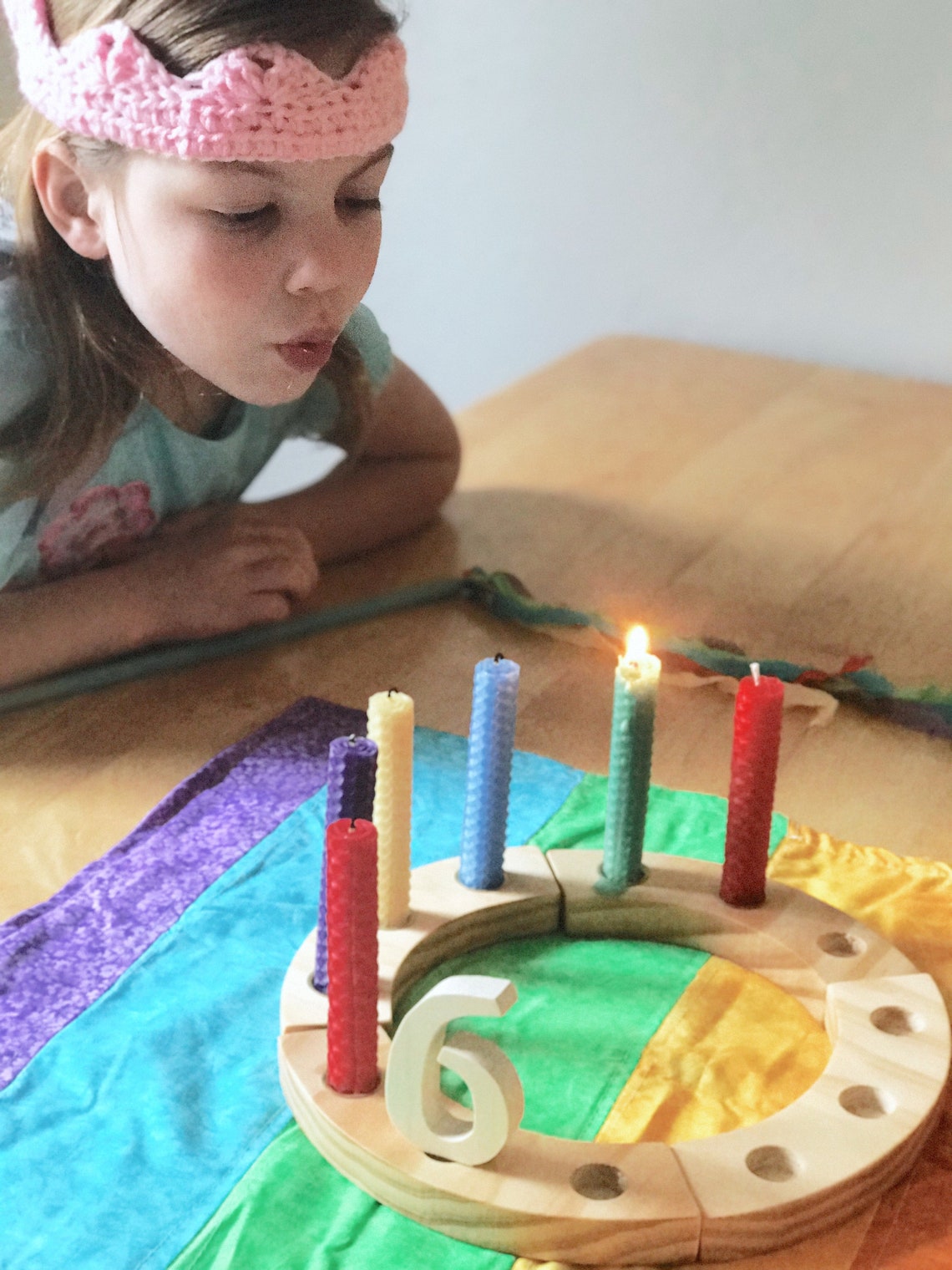 Waldorf Birthday Ring Wooden Candle Holder German Birthday Etsy