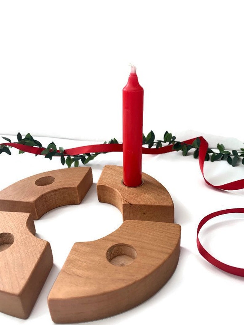 Advent Wreath Wooden Candle Holder Centerpiece Wood Advent Etsy