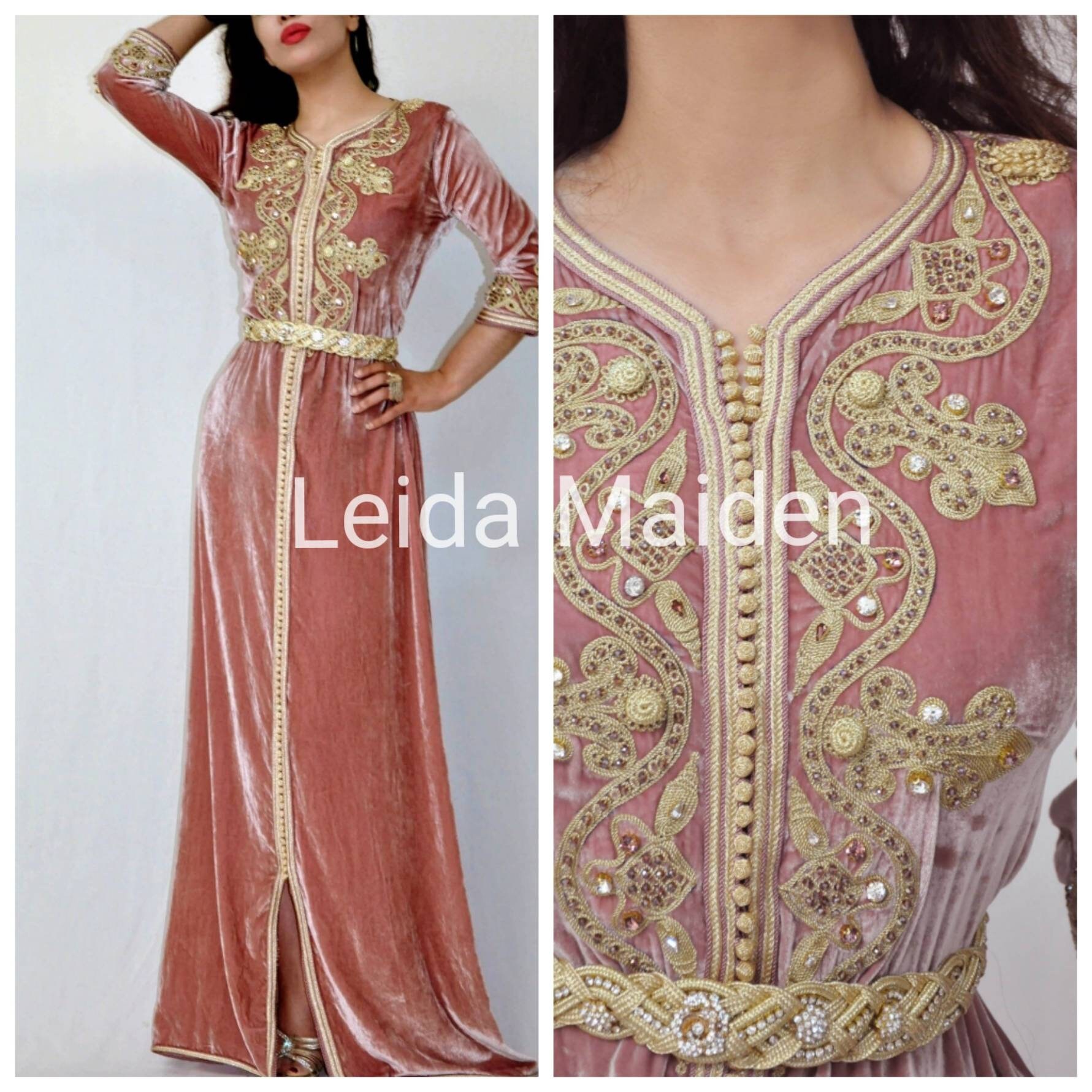 caftan velour rose