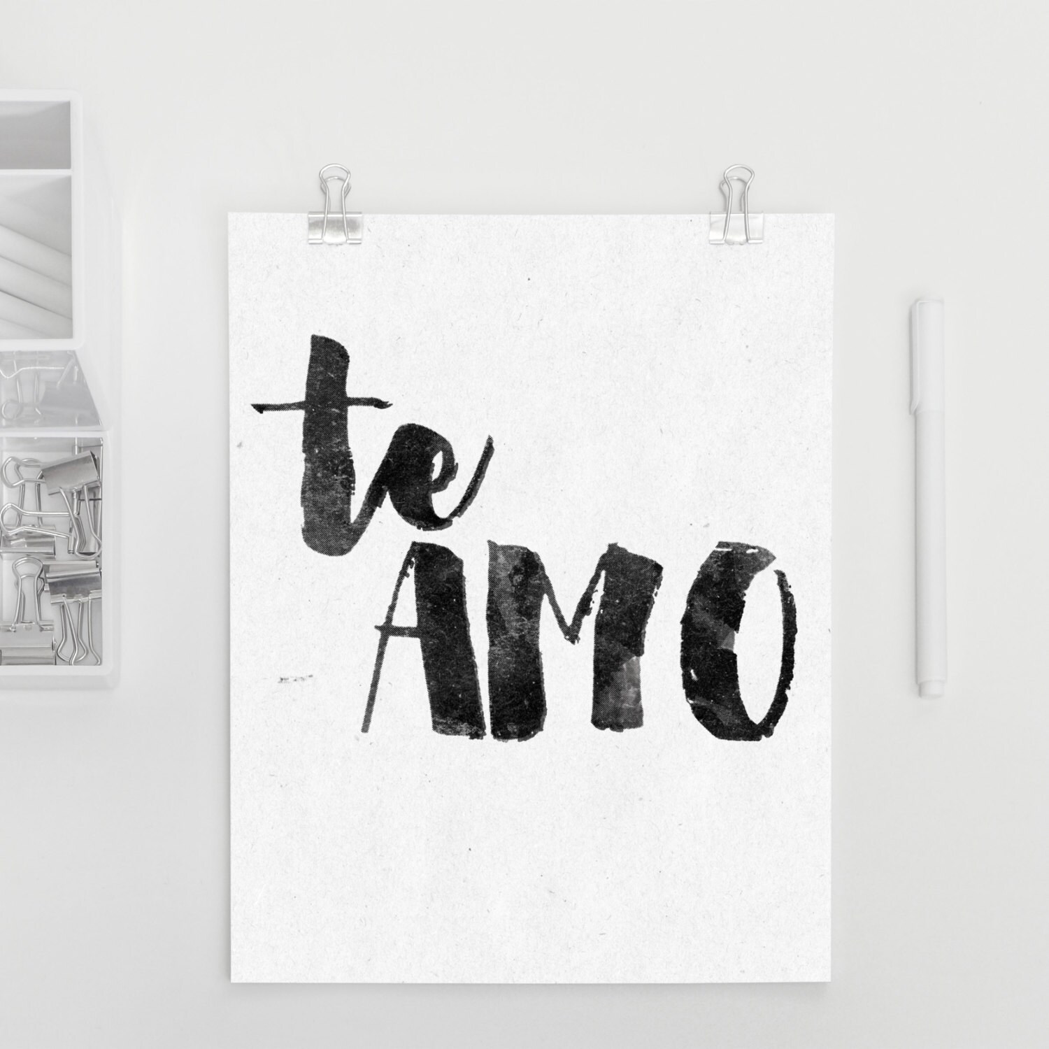 Te AMO I LOVE You in Spanish LOVE Quote Poster Art Etsy