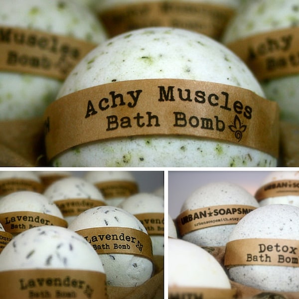 Juego de bomba de baño de aromaterapia (3), dolor muscular, desintoxicante y Fizzies del baño de lavanda, todas las bombas de baño Natural