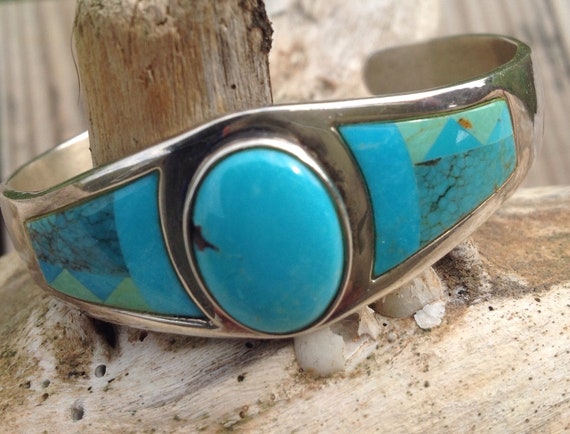 925 silver turquoise bracelet and ring set - image 1