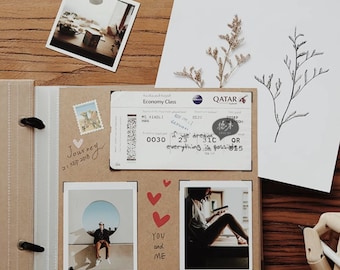 Kraft Hardcover, Vintage DIY Guest Book, Ring Bound, Scrapbook, Photo Booth Album, Weddings, Engagements