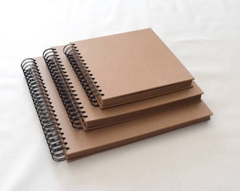 Kraft Hardcover Guest Book, Spiral Bound, Scrapbook, Photo Booth Album, Weddings, Engagements
