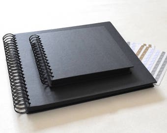 Black Hardcover Guest Book, Spiral Bound, Scrapbook, Photo Booth Album, Weddings, Engagements