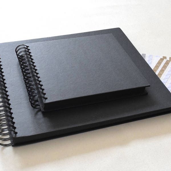 Black Hardcover Guest Book, Spiral Bound, Scrapbook, Photo Booth Album, Weddings, Engagements