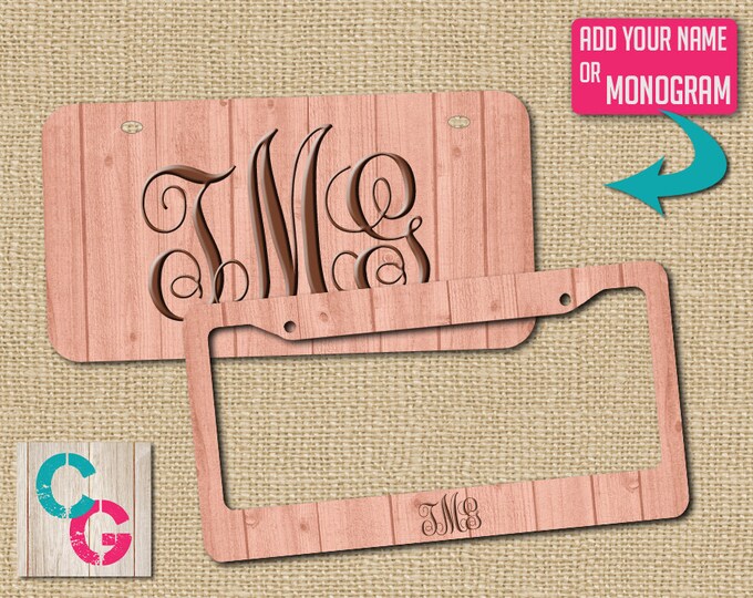 Pink License, Pink gift, Custom License Plate, Monogram License, Rustic Gift,  boho gift, bff gift, new car gift, sister gift, girl gift