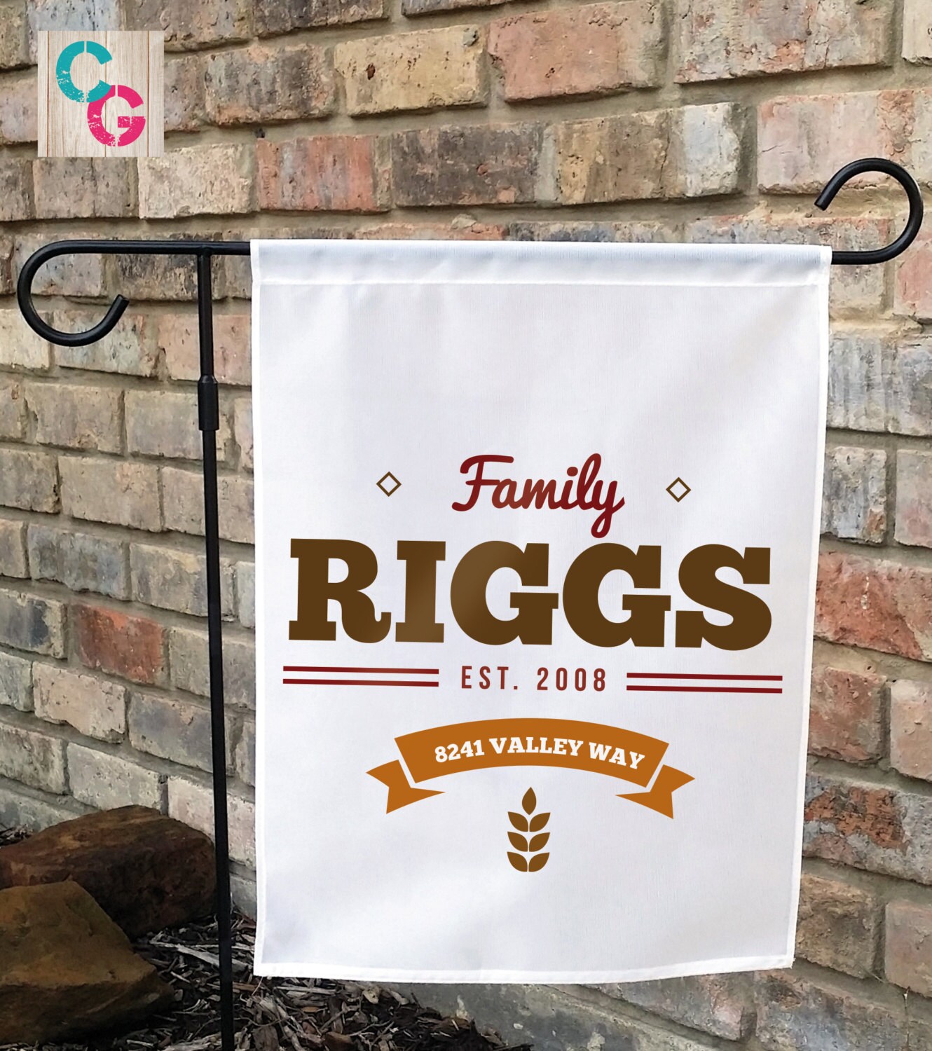 Monogram Yard Flag Gift For Her Backyard Art Custom Yard Flag
