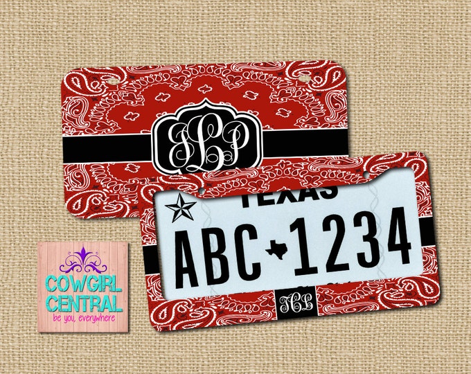 Red License Plate, Monogram License, Red License Plate, sweet 16, gift for girl, teenager gift, monogram gift, new car gift, front car tag