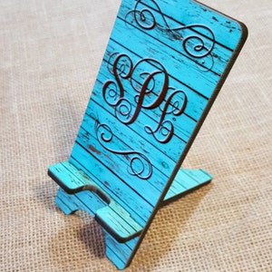 Charging Station, Monogram Phone Stand, Phone Holder, Monogram Phone stand, vintage wood gift, smartphone stand, smartphone gift