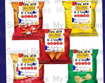 You Are All That and A Bag of Chips Valentines Day Card Printable