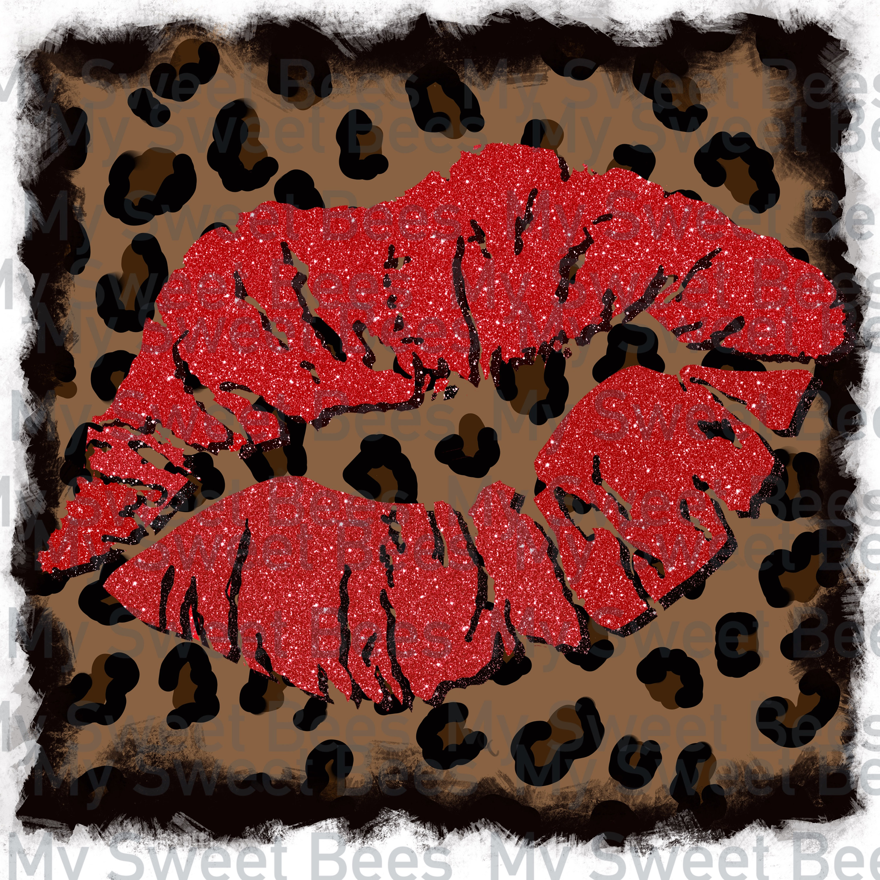 Leopard Print Glitter Lips Valentines Day Sublimation Digital Download ...