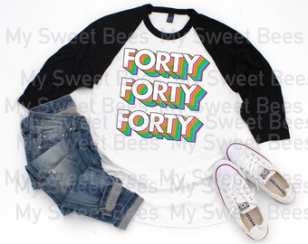 Retro 40th forty Birthday Sublimation Digital Download