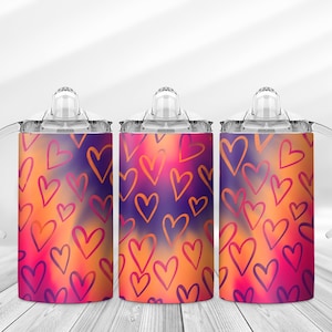 Tie Dye Heart Sippy Cup Sublimation PNG File Digital Download