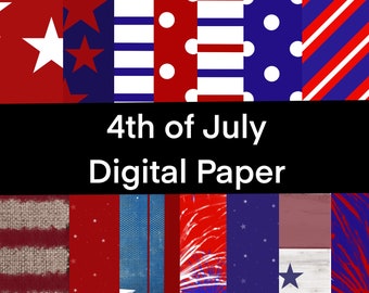 4th of July rustic fireworks flag Digital Paper