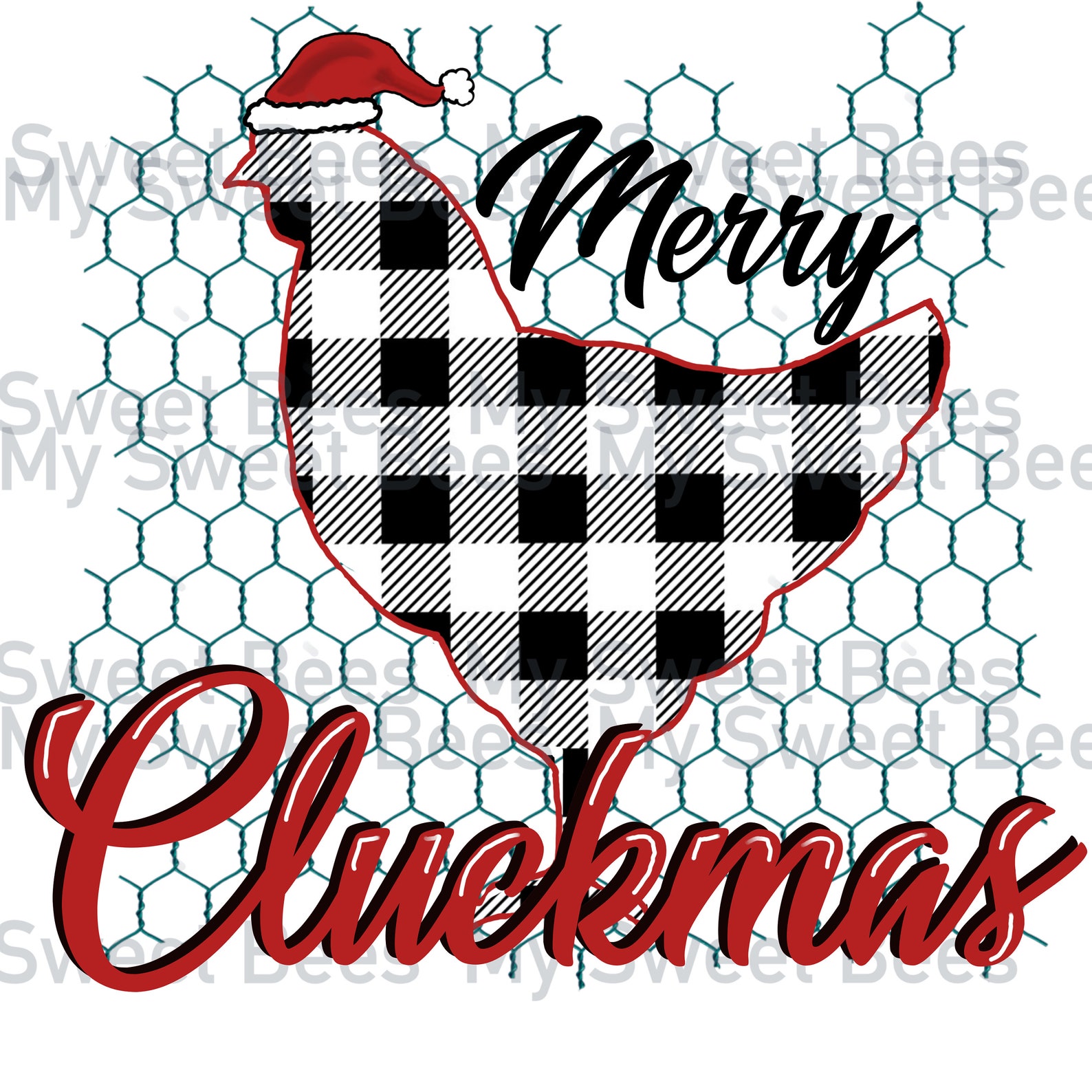 Merry Cluckmas Santa Chicken Sublimation Design Download - Etsy