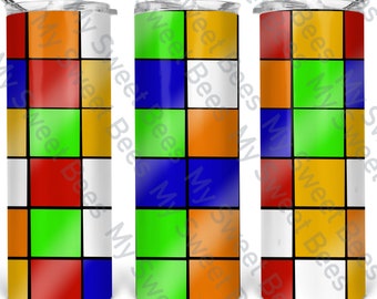 I Love the 80s Rubiks Cube 20 oz Skinny Tumbler Sublimation Digital Download PNG file