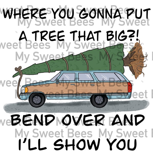 Christmas Vacation station wagon big tree sublimation design download
