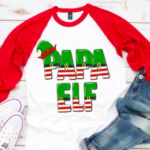 Papa Elf Grandpa Santas Helper Merry Christmas Holiday Design Sublimation DTF PNG File Digital Download
