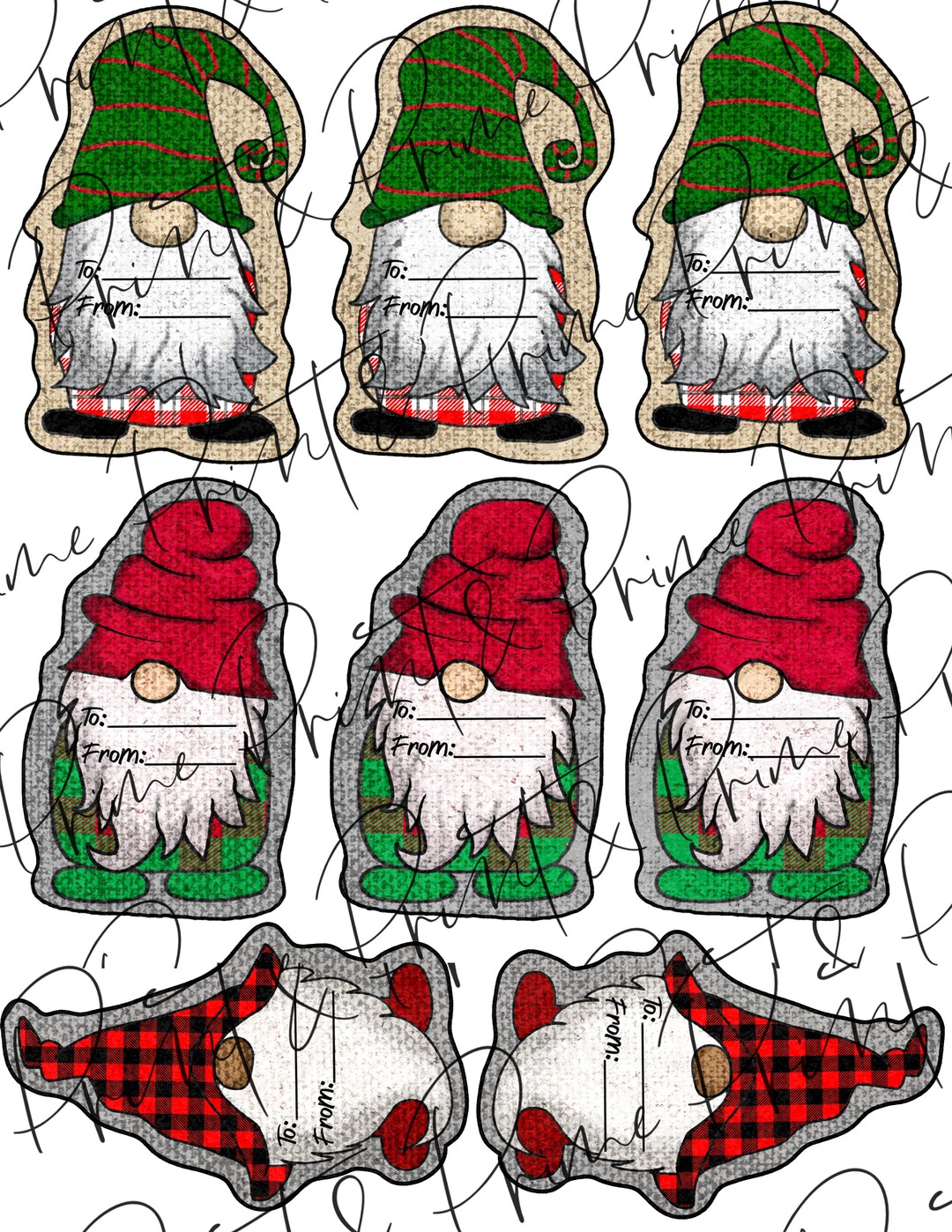Cute Gnome Printable Christmas Gift Tags - Etsy
