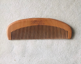 Handcrafted Wide Tooth Cherry Wood Comb for Gentle Detangling of All Hair Types