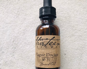 Plague Doctor Beard Oil - Organic, Handmade, and All-Natural Beard Care Product with a Dark and Spicy Scent