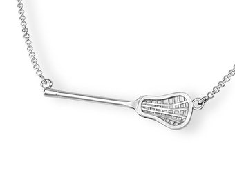 Offensive Lacrosse Stick Necklace/ Lacrosse Jewelry in 925 Silver/ Free Shipping Lacrosse Gifts/ Lacrosse Girls Gifts/ Lacrosse Accessories