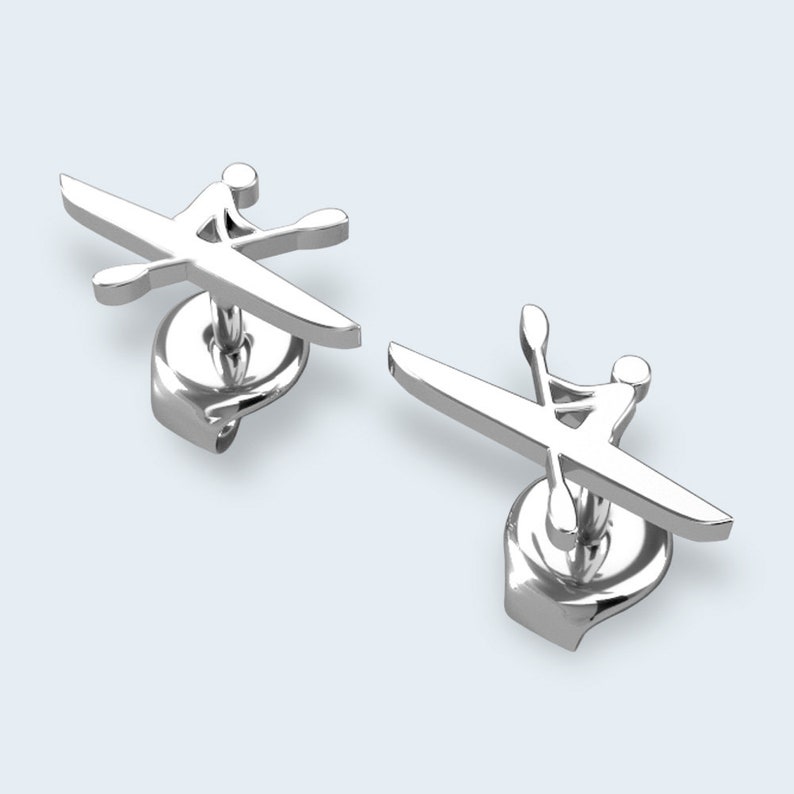 Boucles d'oreilles d'athlète de kayak Achetez des bijoux de kayak et choisissez votre bijou Cadeau idéal pour les amateurs de kayak ou tout pagayeur image 1