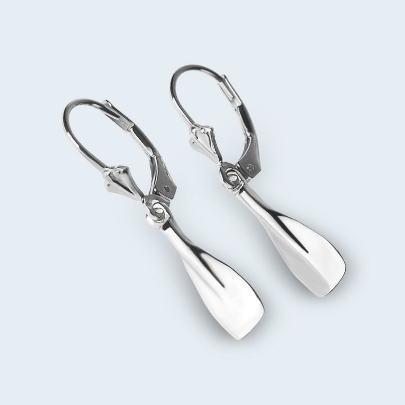 Rowing Oar Earrings With Hanging Small Blade Oar Jewelry Oar Etsy