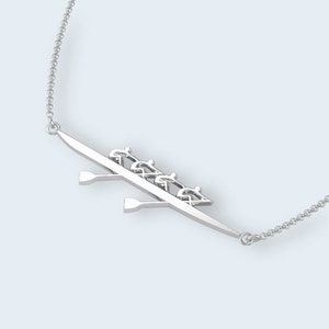 Rowing Four Necklace- Rowing Jewelry ideal gifts for Rowing Crew or rowing coach present. Rowing Team Necklace/pendat