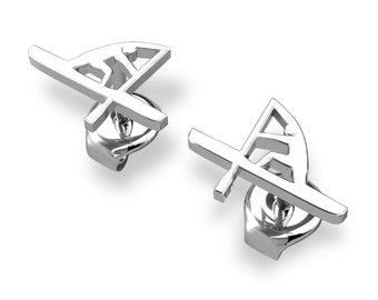 Canoe Athlete Stud Earrings in Premium Sterling Silver