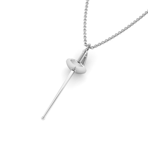 Saber Fencing Pendant in Premium Sterling Silver | A Perfect Sports Jewelry Gift for the Fencing Enthusiast