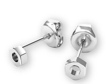 Nut Earrings in Premium Sterling Silver