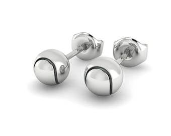 Tennis Ball Stud Earrings | Tennis Jewelry in 925 Sterling Silver | A Perfect Sports Jewelry Gift for the Tennis Enthusiast