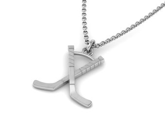 Ice Hockey Jewelry Pendant in Premium Sterling Silver Hockey Gift Unisex