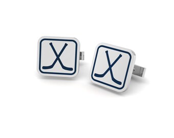 Hockey Cuff Links in Premium Sterling Silver